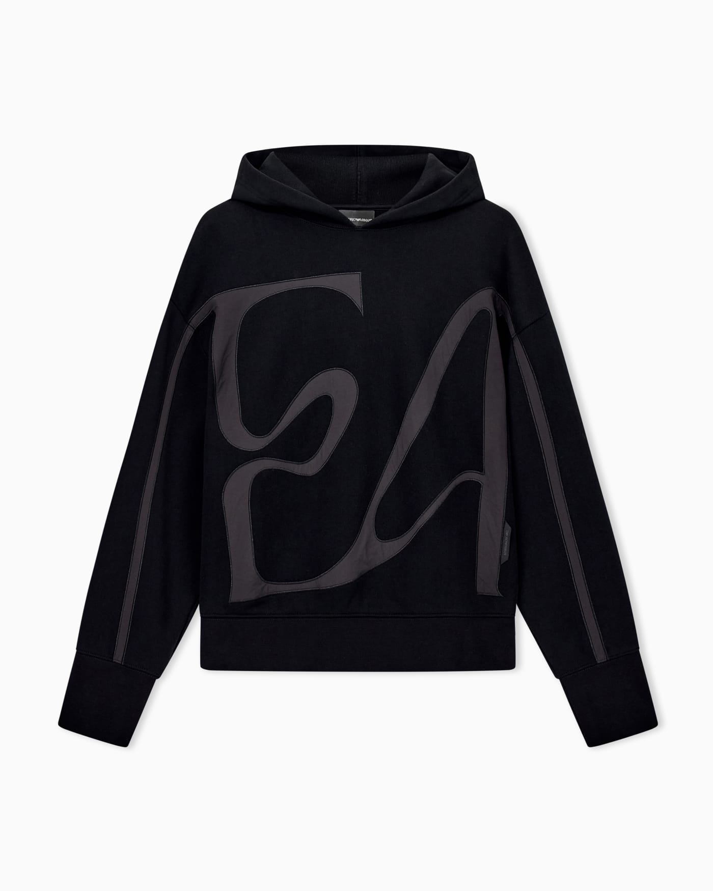 French terry jersey hoodie with oversized ea embroidery