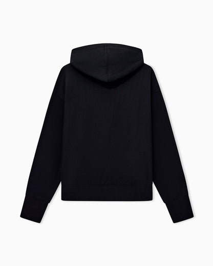 French terry jersey hoodie with oversized ea embroidery