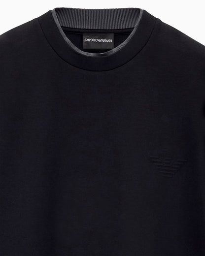Double jersey sweatshirt with eagle embroidery