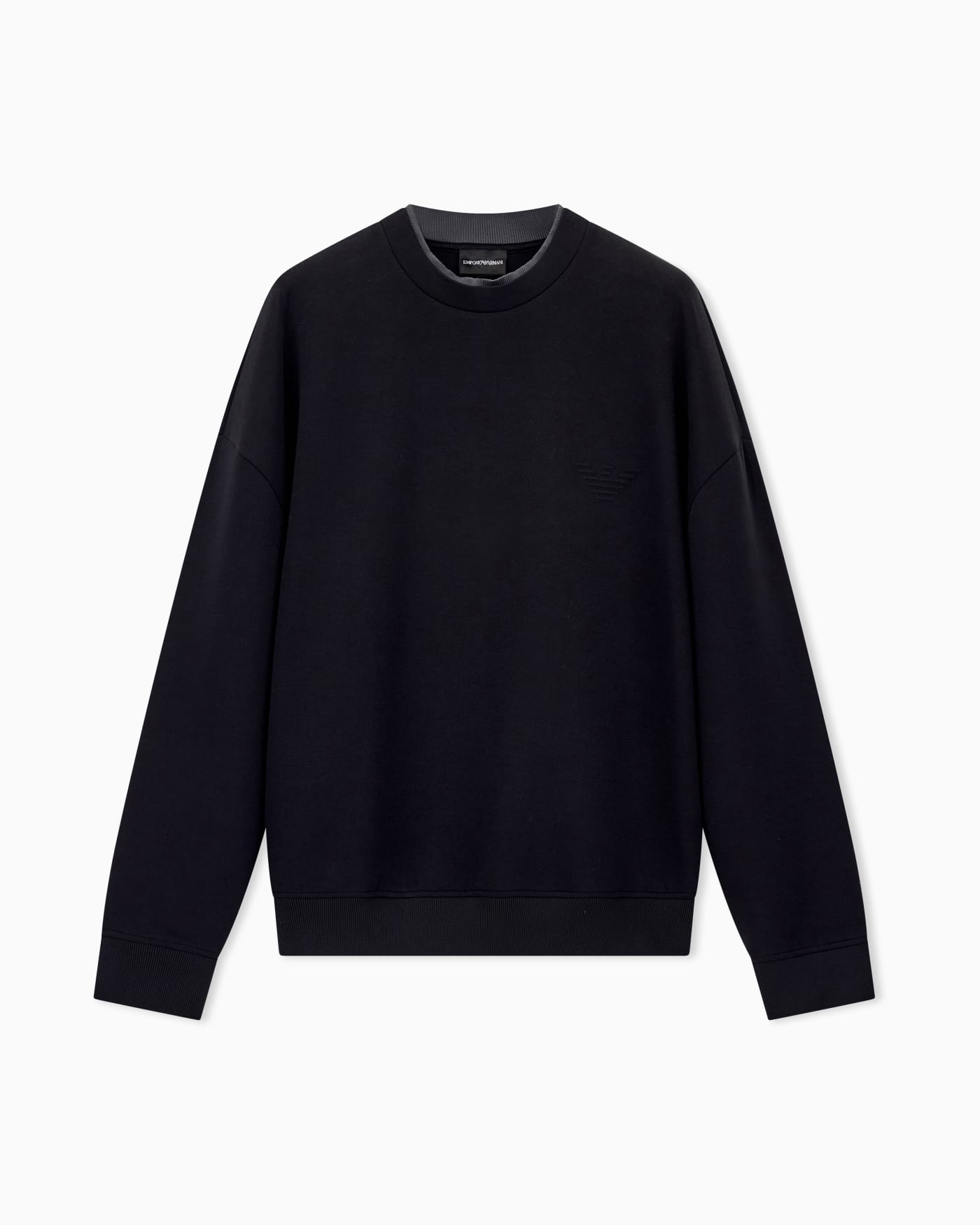 Double jersey sweatshirt with eagle embroidery