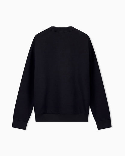 Double jersey sweatshirt with eagle embroidery