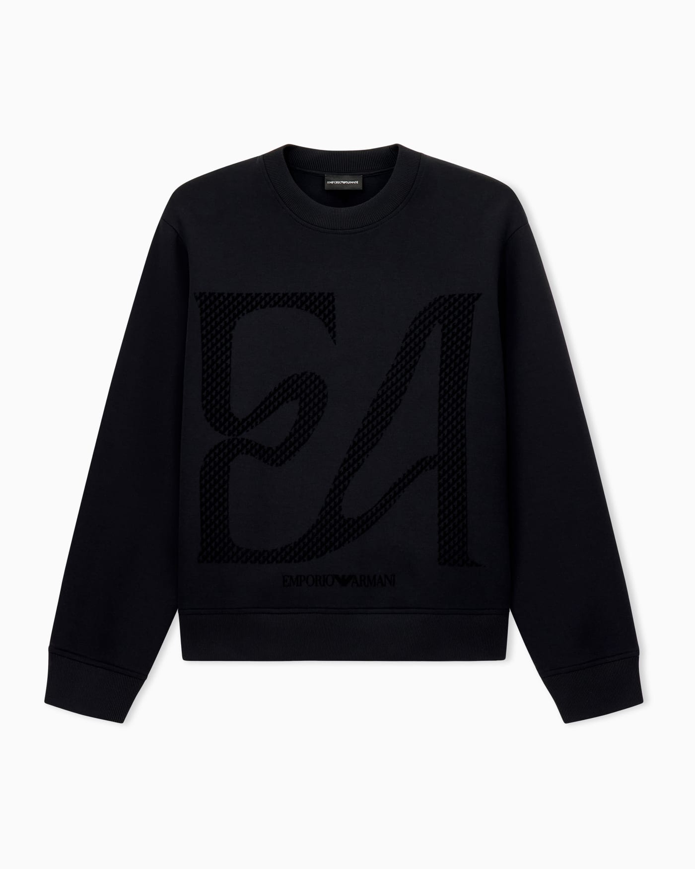 Double jersey sweatshirt with large flocked logo