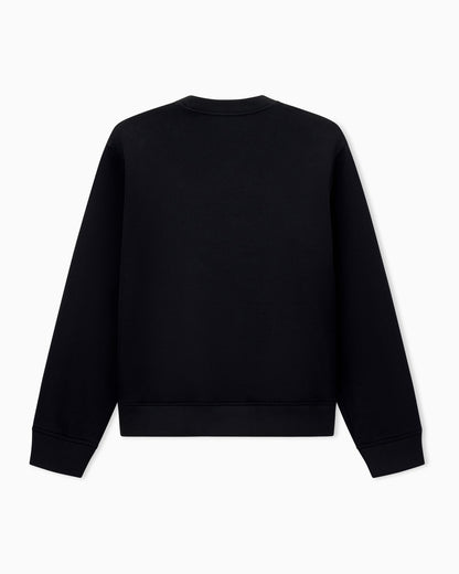 Double jersey sweatshirt with large flocked logo