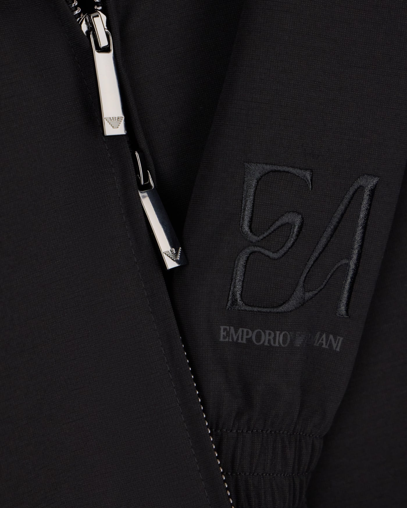 Full-zip sweatshirt in lyocell blend interlock jersey