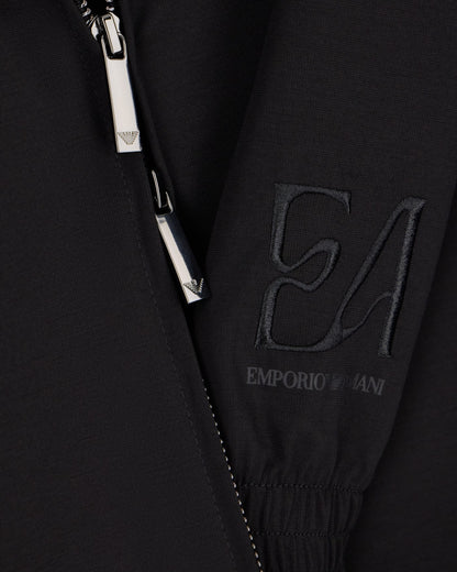 Full-zip sweatshirt in lyocell blend interlock jersey