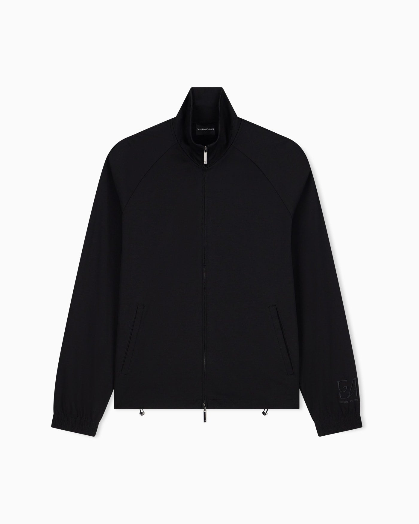 Full-zip sweatshirt in lyocell blend interlock jersey