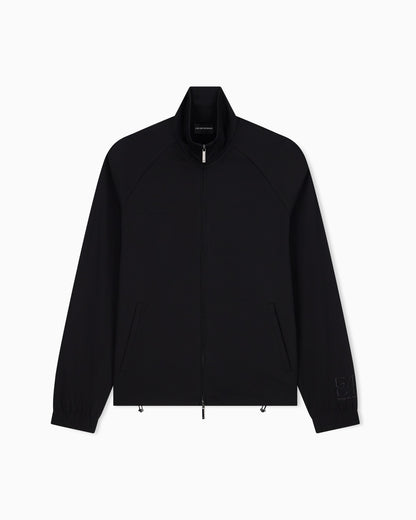 Full-zip sweatshirt in lyocell blend interlock jersey