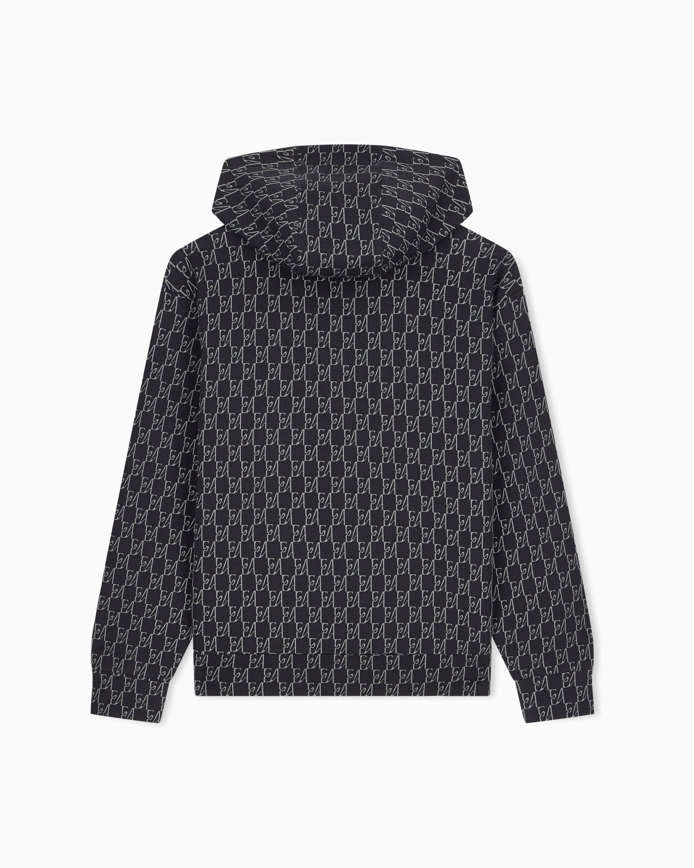 Double jersey hoodie with all-over logo print