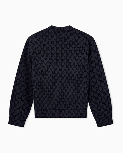 Double jersey sweatshirt with all-over logo print