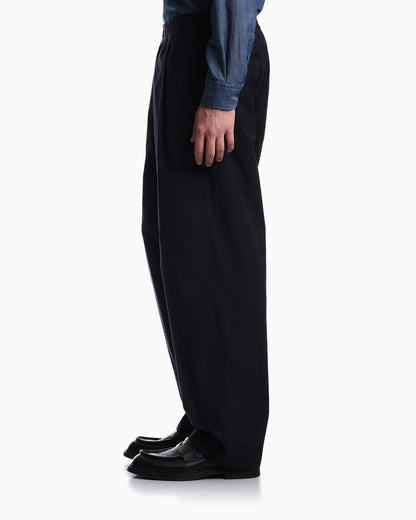 Regular fit cotton poplin trousers with elasticated waist