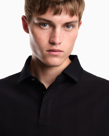 Jacquard jersey polo
