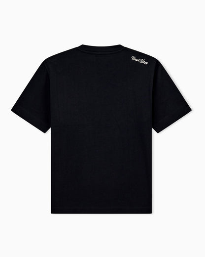 Heavy jersey T-shirt with embroidered logo patch