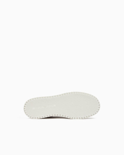 Sneakers in canvas and leather with an all-over logo pattern