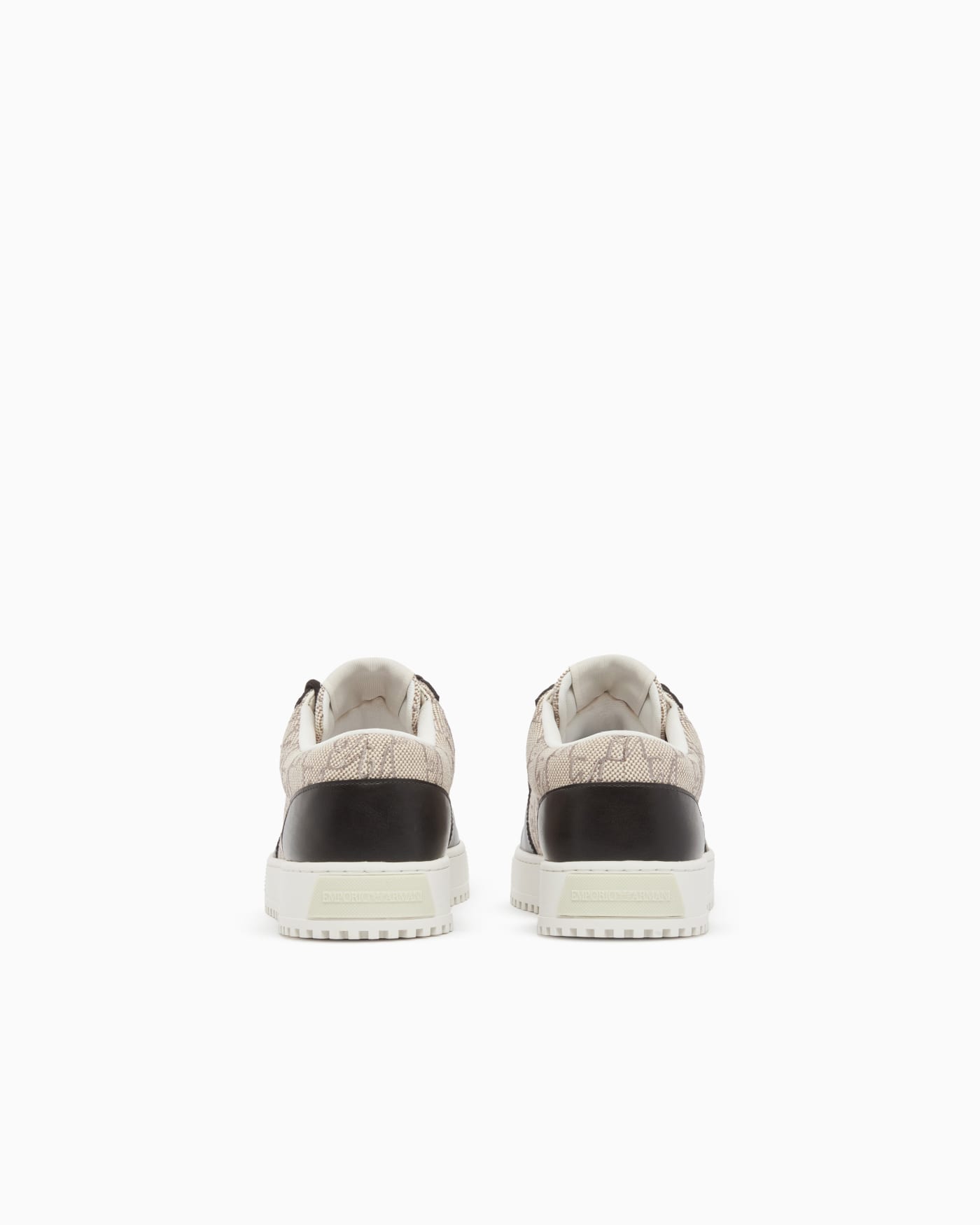 Sneakers in canvas and leather with an all-over logo pattern