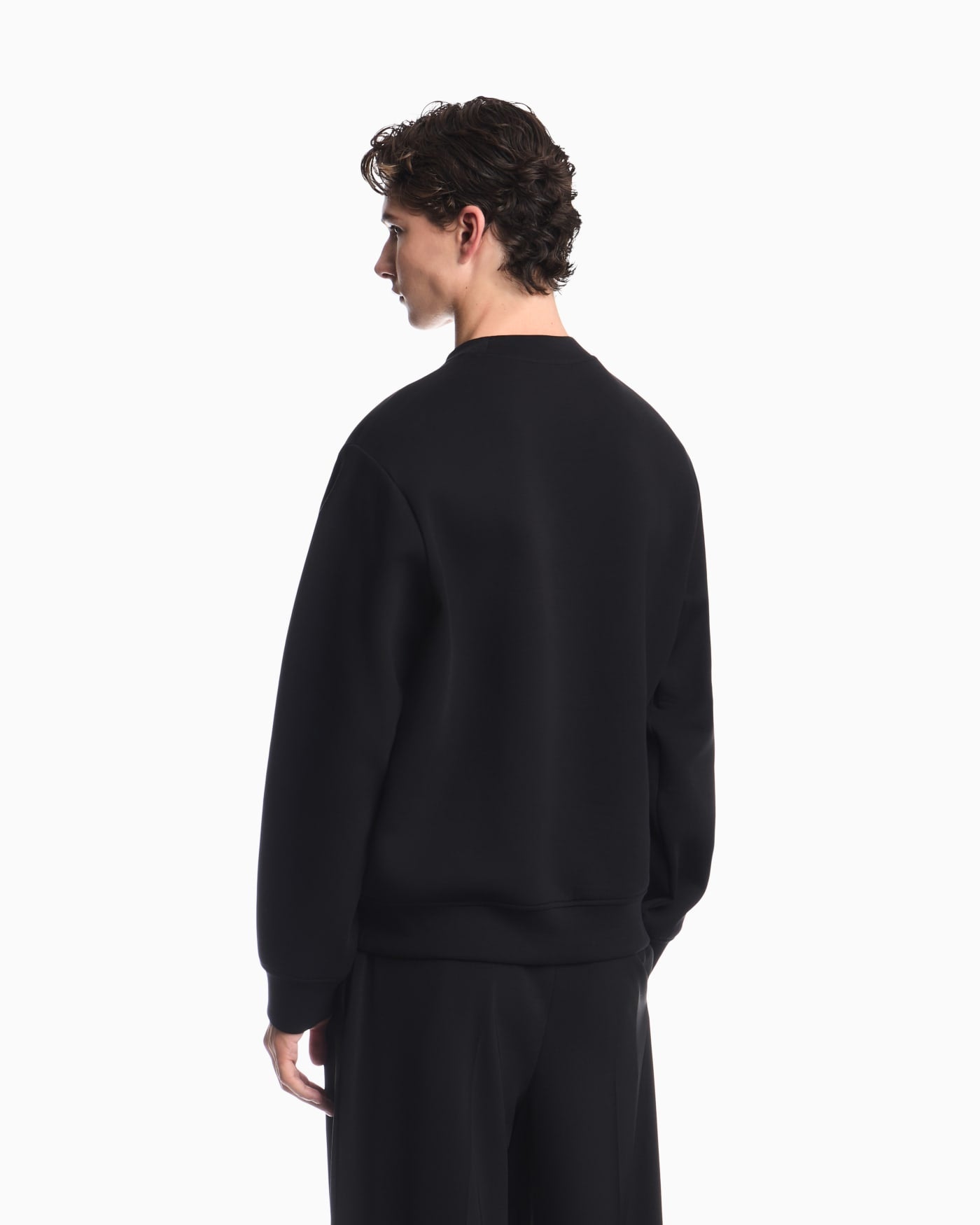 Double jersey sweatshirt with contrasting logo