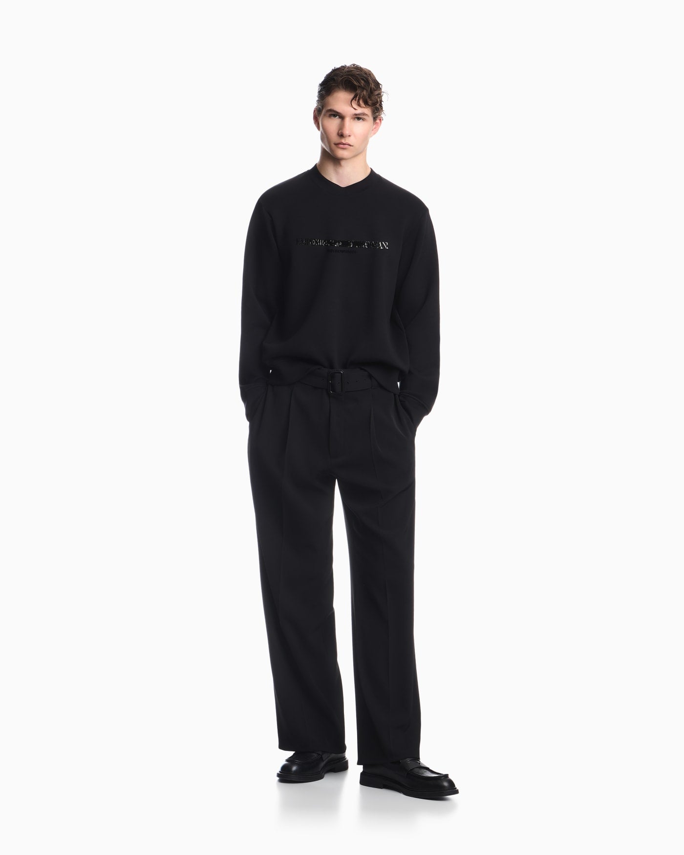 Double jersey sweatshirt with contrasting logo