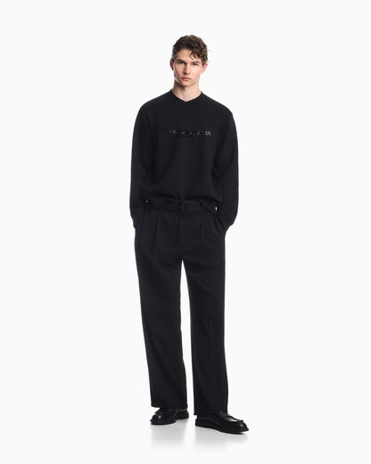 Double jersey sweatshirt with contrasting logo