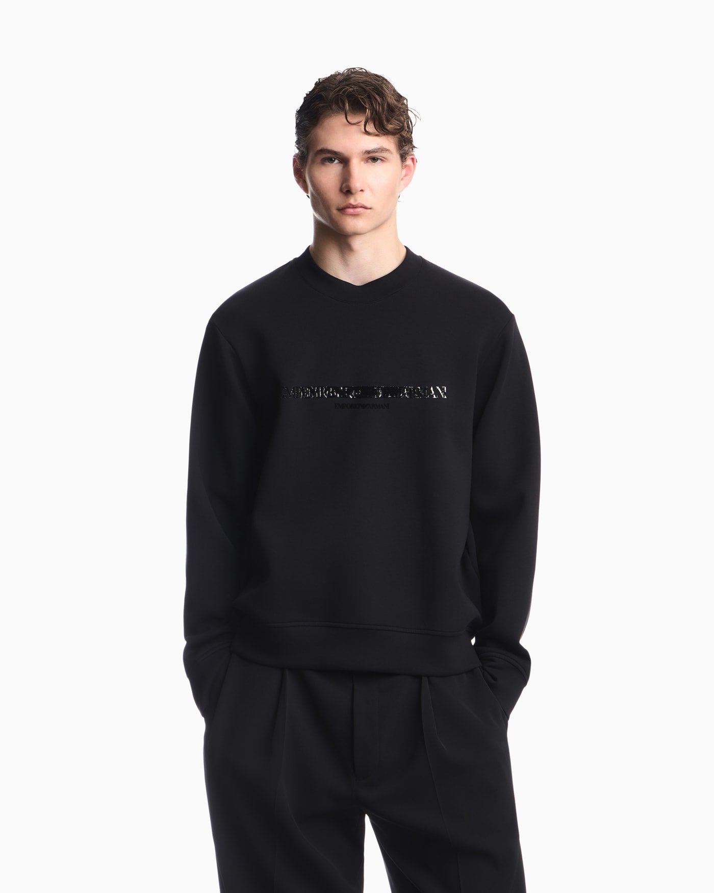 Double jersey sweatshirt with contrasting logo