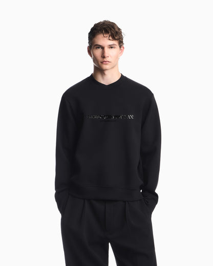 Double jersey sweatshirt with contrasting logo