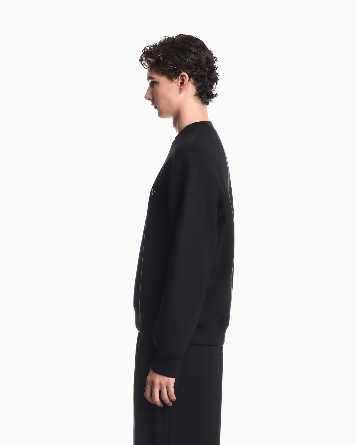 Double jersey sweatshirt with contrasting logo