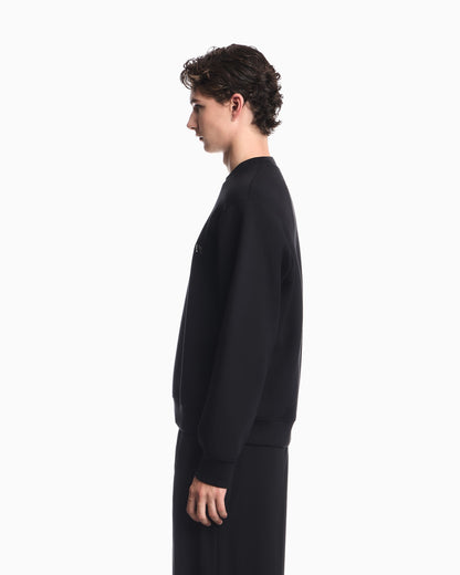 Double jersey sweatshirt with contrasting logo