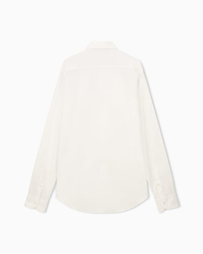 Cotton dress shirt with a pointed collar and long sleeves