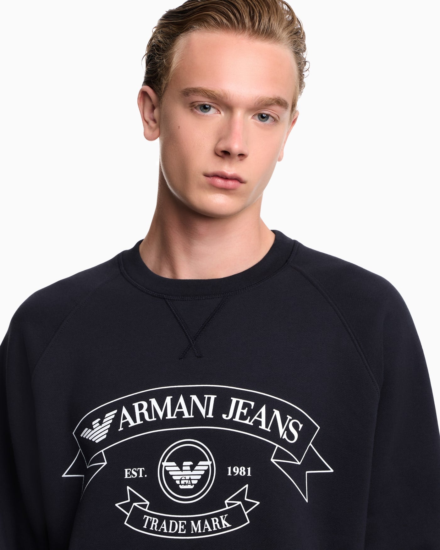 Armani jeans print jersey sweatshirt
