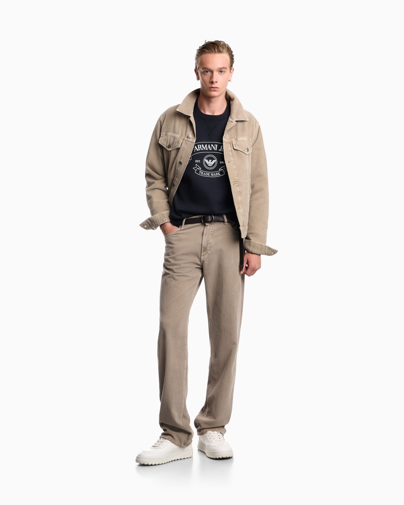 Armani jeans print jersey sweatshirt