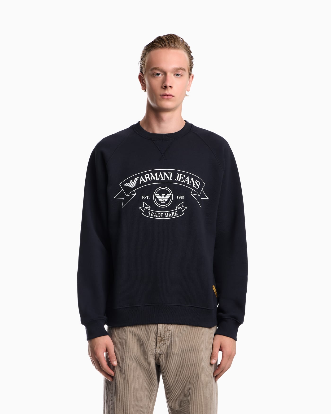 Armani jeans print jersey sweatshirt