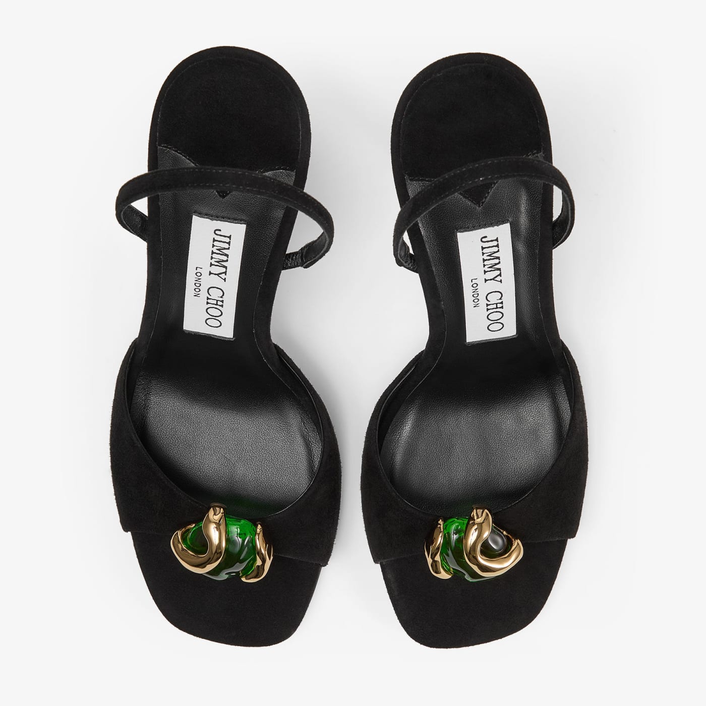 Emani 100 Black and Clover Suede Sandals