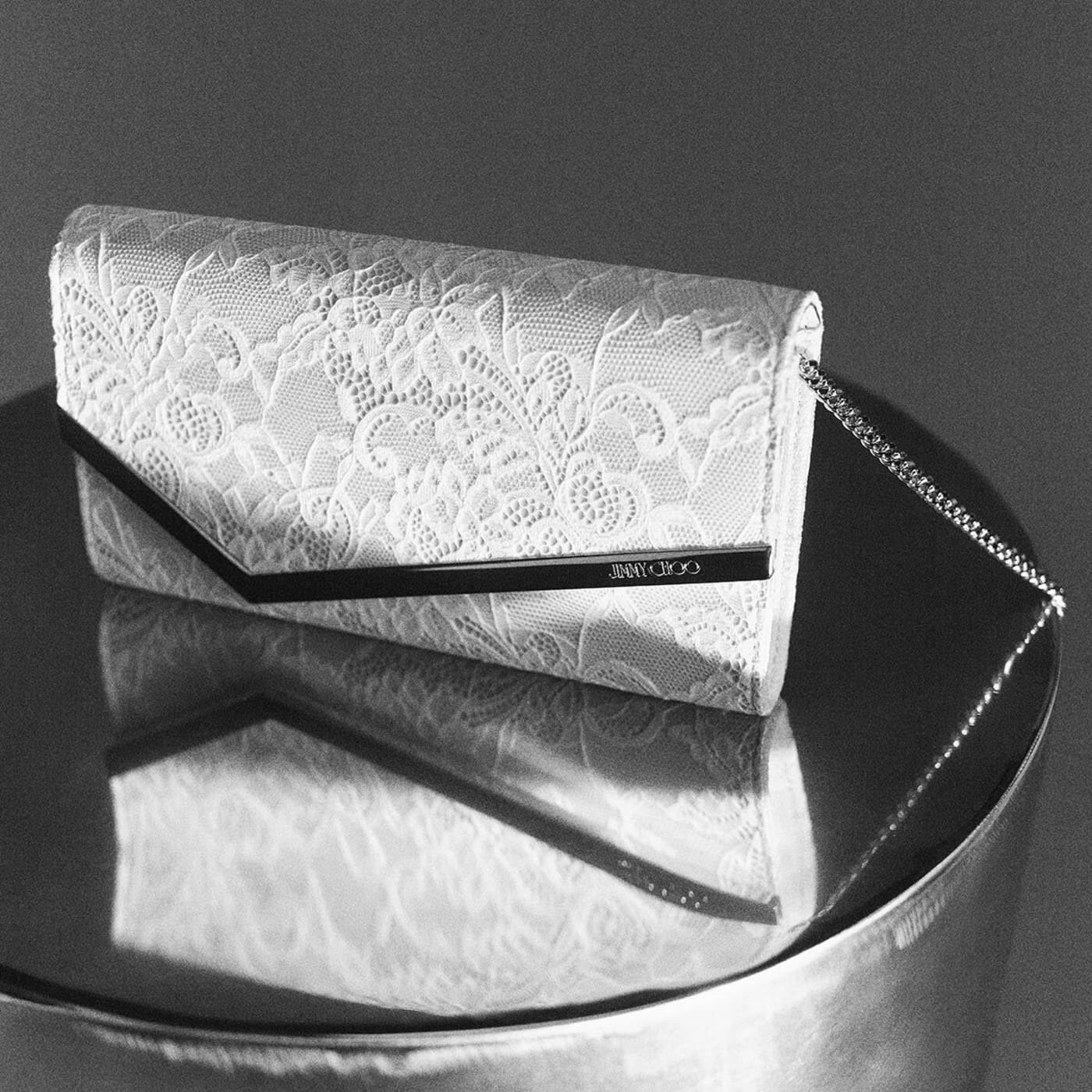 Emmie Ivory Jimmy Choo Lace Clutch Bag