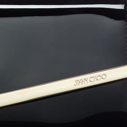 Emmie Black Patent Leather Clutch Bag