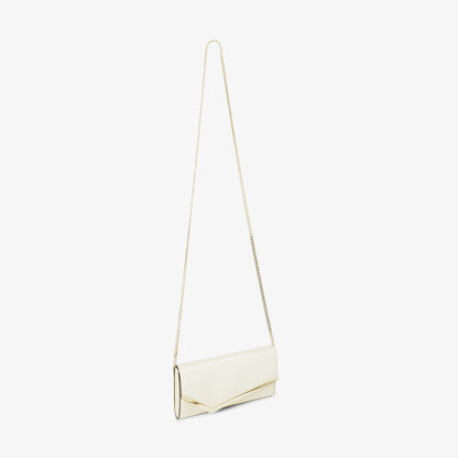 Emmie Latte Patent Leather Clutch Bag