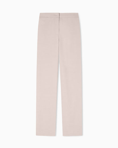 Washed twill trousers with side crease