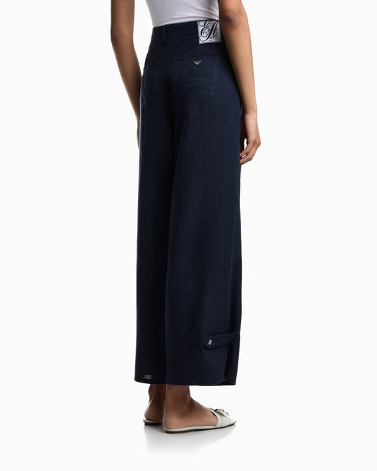 J4E relaxed-fit linen trousers