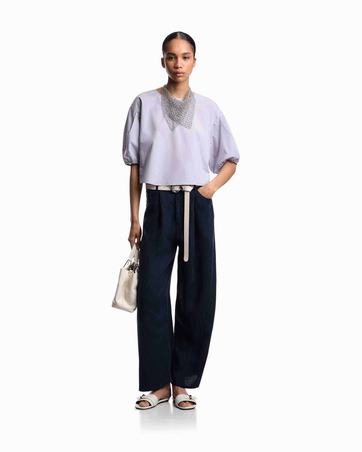 J4E relaxed-fit linen trousers