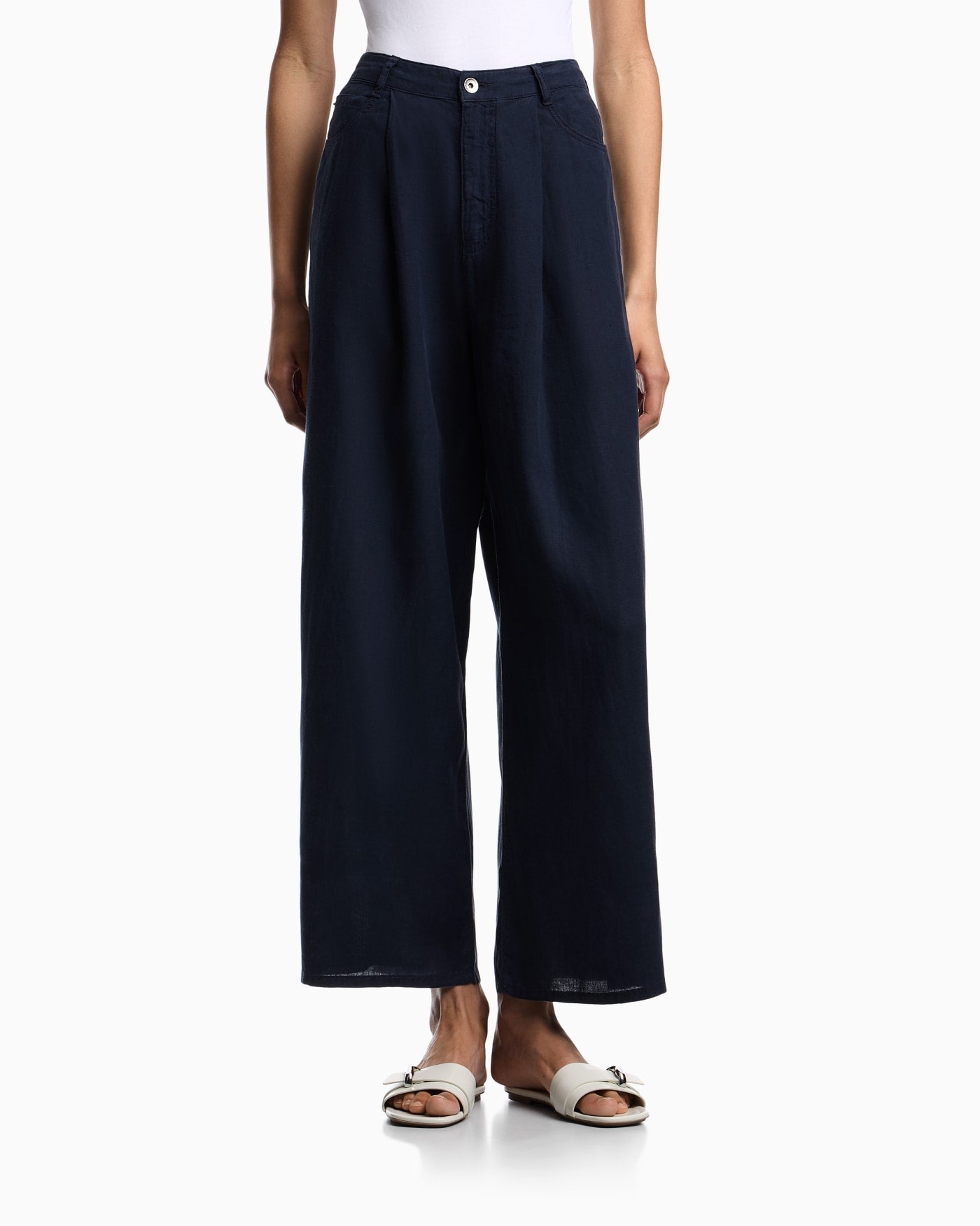 J4E relaxed-fit linen trousers