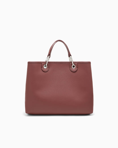 Shopping bag with a pebbled texture and dual top handles