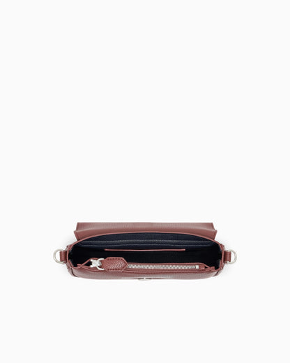 Wallet on chain with pebbled texture and adjustable strap