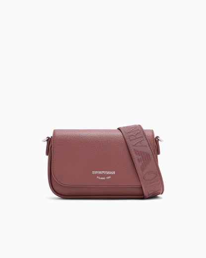 Wallet on chain with pebbled texture and adjustable strap