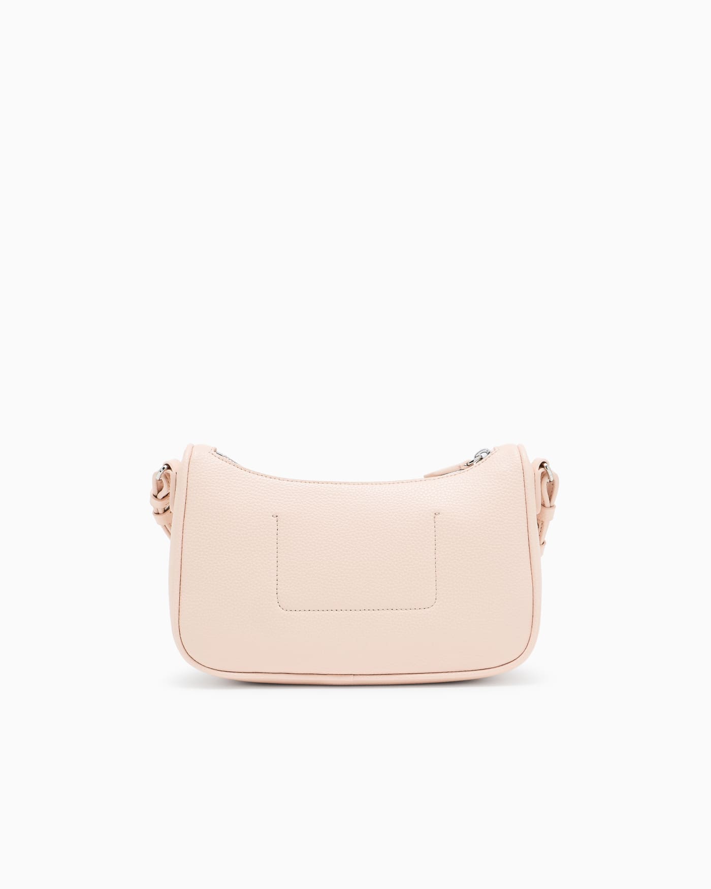 Pebbled shoulder bag with a zip closure and adjustable strap