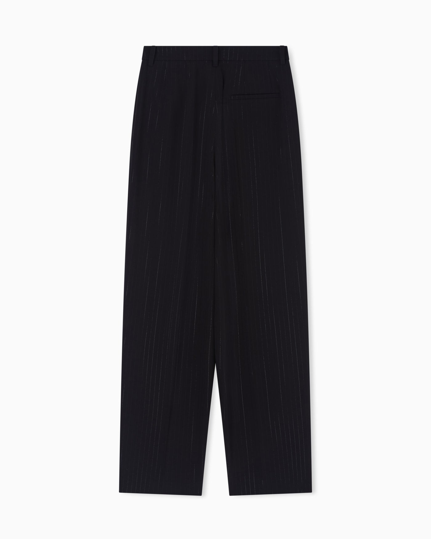 Trousers with pleats with a lurex pinstriped motif