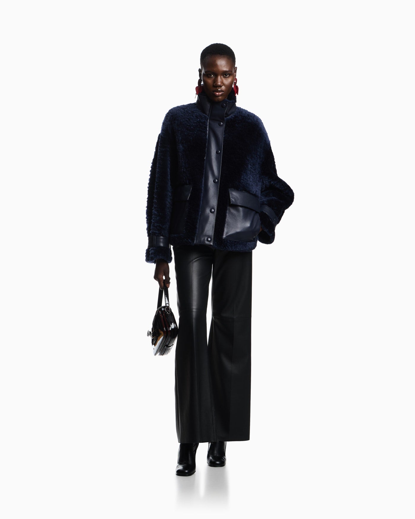 Glove-quality lambskin nappa leather palazzo trousers
