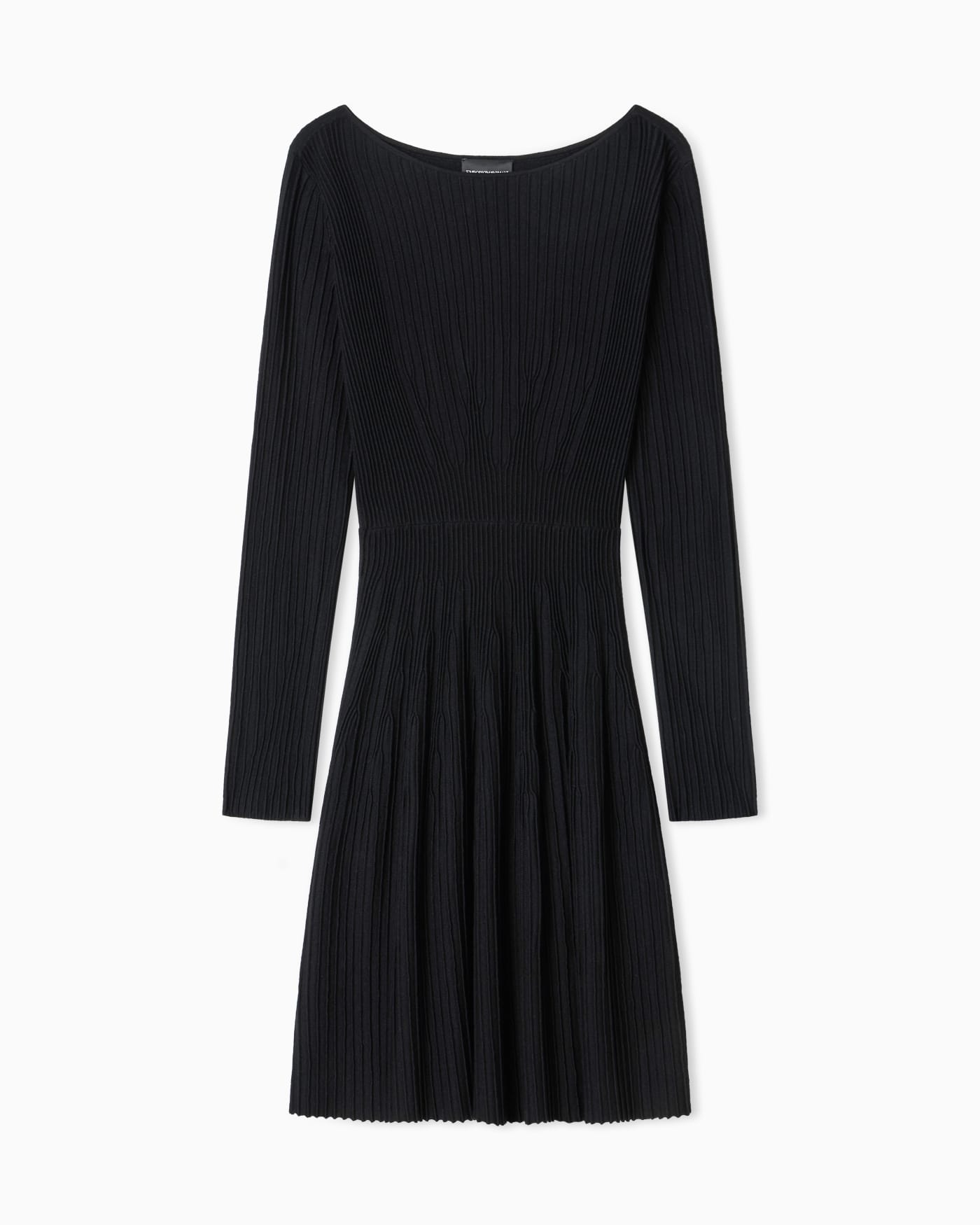 Flared rib-knit dress