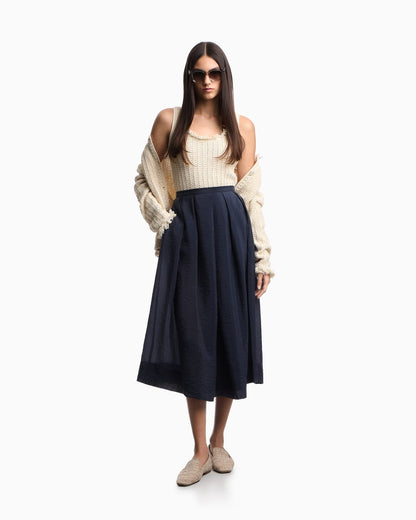 Check-effect knit top
