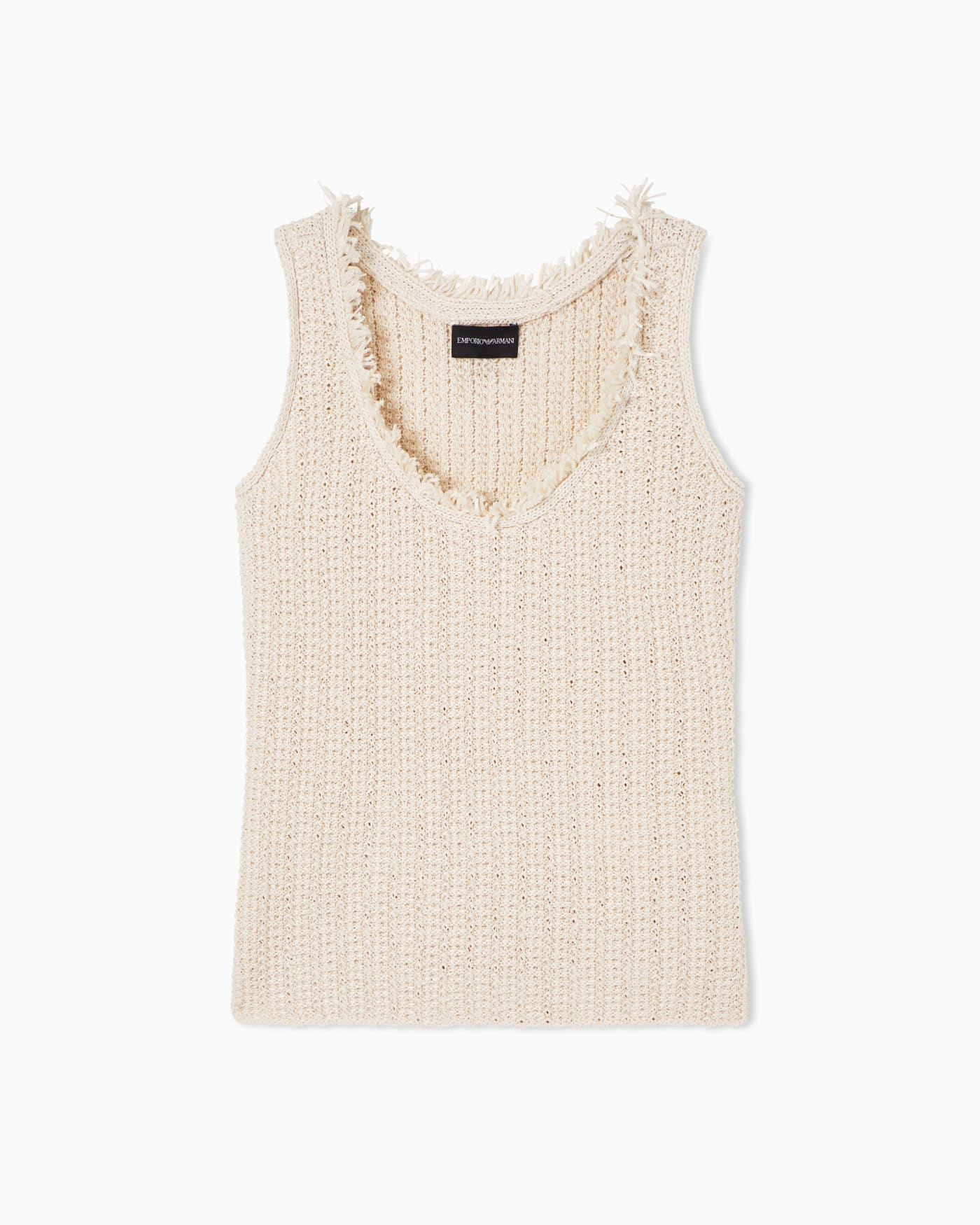 Check-effect knit top