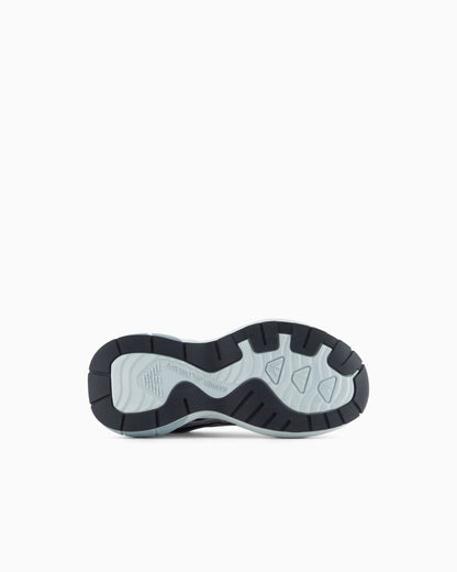 Mesh sneakers with laminated details and signature logo