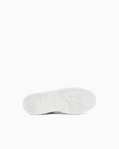 Leather sneakers with gold-coloured details