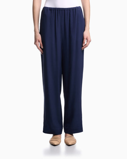 flowing micro leopard spot jacquard trousers