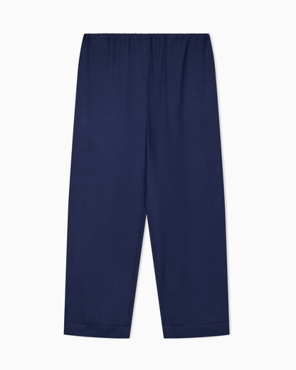 flowing micro leopard spot jacquard trousers